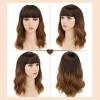 imageAGPTEK Wig Synthetic Wig for Women Wavy Colored Realistic Wig with Bangs Great for Party Cosplay DailyUse and Festivals Blonde 137inchBrown and Black