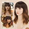 imageAGPTEK Wig Synthetic Wig for Women Wavy Colored Realistic Wig with Bangs Great for Party Cosplay DailyUse and Festivals Blonde 137inchBrown and Black