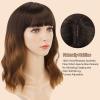 imageAGPTEK Wig Synthetic Wig for Women Wavy Colored Realistic Wig with Bangs Great for Party Cosplay DailyUse and Festivals Blonde 137inchBrown and Black