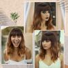 imageAGPTEK Wig Synthetic Wig for Women Wavy Colored Realistic Wig with Bangs Great for Party Cosplay DailyUse and Festivals Blonde 137inchBrown and Black
