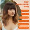 imageAGPTEK Wig Synthetic Wig for Women Wavy Colored Realistic Wig with Bangs Great for Party Cosplay DailyUse and Festivals Blonde 137inchBrown and Black
