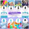 imageAGPtEK 3in1 Air Pump for Inflatables and Balloon Electric Air Balloon Pump 600W for Latex 260Q Foil Balloons with Hose Extension QuickFill Inflator Deflator for Air Mattress Compression BagCBlue and White