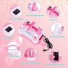 imageAGPtEK Electric Air Balloon Pump with Builtin Tying Tool 110V 600W Pink and White Portable Dual Nozzle InflatorBlower for Party Decoration with Tying Tool on HandleBalloon Pump