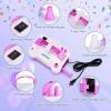 imageAGPtEK Electric Air Balloon Pump with Builtin Tying Tool 110V 600W Pink and White Portable Dual Nozzle InflatorBlower for Party Decoration with Tying Tool on HandlePurple