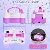 imageAGPtEK Electric Air Balloon Pump with Builtin Tying Tool 110V 600W Pink and White Portable Dual Nozzle InflatorBlower for Party Decoration with Tying Tool on HandlePurple