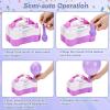 imageAGPtEK Electric Air Balloon Pump with Builtin Tying Tool 110V 600W Pink and White Portable Dual Nozzle InflatorBlower for Party Decoration with Tying Tool on HandlePurple