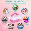 imageAGPtEK Electric Air Balloon Pump with Builtin Tying Tool 110V 600W Pink and White Portable Dual Nozzle InflatorBlower for Party Decoration with Tying Tool on HandleBalloon Pump