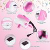 imageAGPtEK Electric Air Balloon Pump with Tying Tool in One 110V 400W Pink and White Portable Dual Nozzle Electric Blower Air Pump for Party Birthday Decoration