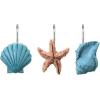 imageAGPtek Seashell Shower Curtain Hooks 12PCS Anti Rust Decorative Resin Hooks for Bathroom Baby Room Bedroom Living Room Decor Blue SeashellBlue