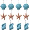 imageAGPtek Seashell Shower Curtain Hooks 12PCS Anti Rust Decorative Resin Hooks for Bathroom Baby Room Bedroom Living Room Decor Blue SeashellBlue