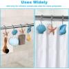 imageAGPtek Seashell Shower Curtain Hooks 12PCS Anti Rust Decorative Resin Hooks for Bathroom Baby Room Bedroom Living Room Decor Blue SeashellBlue