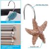 imageAGPtek Seashell Shower Curtain Hooks 12PCS Anti Rust Decorative Resin Hooks for Bathroom Baby Room Bedroom Living Room Decor Blue SeashellBlue