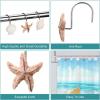 imageAGPtek Seashell Shower Curtain Hooks 12PCS Anti Rust Decorative Resin Hooks for Bathroom Baby Room Bedroom Living Room Decor Blue SeashellYellow