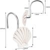 imageAGPtek Seashell Shower Curtain Hooks 12PCS Anti Rust Decorative Resin Hooks for Bathroom Baby Room Bedroom Living Room Decor Blue SeashellYellow