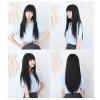 imageAGPtek black Fashion Long straight womens Girl full Hair Wig cosplay 60cm235Inblack