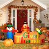 imageCAMULAND 8Ft Autumn Outdoor Builtin LED Inflatable Scarecrow and Turkey  Thanksgiving Inflatable Decorations Great for Home Yard Lawn  Warm Blow Up Dcor for Fall Harvest Party