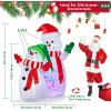 imageCAMULAND Christmas Inflatable 6FT Inflatable Snowman and Santa Claus with Builtin LED Lights Outdoor Christmas Decorations Blowup Decor for Yard Garden and Party6FT Snowmen