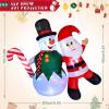 imageCAMULAND Christmas Inflatable 6FT Inflatable Snowman and Santa Claus with Builtin LED Lights Outdoor Christmas Decorations Blowup Decor for Yard Garden and Party6FT SantaSnowman
