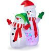 imageCAMULAND Christmas Inflatable 6FT Inflatable Snowman and Santa Claus with Builtin LED Lights Outdoor Christmas Decorations Blowup Decor for Yard Garden and Party6FT Snowmen