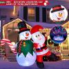 imageCAMULAND Christmas Inflatable 6FT Inflatable Snowman and Santa Claus with Builtin LED Lights Outdoor Christmas Decorations Blowup Decor for Yard Garden and Party6FT SantaSnowman