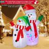 imageCAMULAND Christmas Inflatable 6FT Inflatable Snowman and Santa Claus with Builtin LED Lights Outdoor Christmas Decorations Blowup Decor for Yard Garden and Party6FT Snowmen
