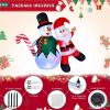 imageCAMULAND Christmas Inflatable 6FT Inflatable Snowman and Santa Claus with Builtin LED Lights Outdoor Christmas Decorations Blowup Decor for Yard Garden and Party6FT SantaSnowman