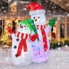 imageCAMULAND Christmas Inflatable 6FT Inflatable Snowman and Santa Claus with Builtin LED Lights Outdoor Christmas Decorations Blowup Decor for Yard Garden and Party6FT Snowmen