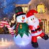 imageCAMULAND Christmas Inflatable 6FT Inflatable Snowman and Santa Claus with Builtin LED Lights Outdoor Christmas Decorations Blowup Decor for Yard Garden and Party6FT SantaSnowman