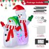 imageCAMULAND Christmas Inflatable 6FT Inflatable Snowman and Santa Claus with Builtin LED Lights Outdoor Christmas Decorations Blowup Decor for Yard Garden and Party6FT Snowmen