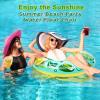 imageCAMULAND Inflatable Lounger Pool Float Inflatable Lemon and Ice Cube Pool Float Chair with Mesh Fabric a Drink Holder and a Rubber Handle Durable and Portable Pool Float