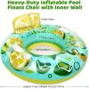 imageCAMULAND Inflatable Lounger Pool Float Inflatable Lemon and Ice Cube Pool Float Chair with Mesh Fabric a Drink Holder and a Rubber Handle Durable and Portable Pool Float