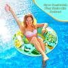 imageCAMULAND Inflatable Lounger Pool Float Inflatable Lemon and Ice Cube Pool Float Chair with Mesh Fabric a Drink Holder and a Rubber Handle Durable and Portable Pool Float