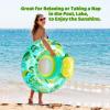 imageCAMULAND Inflatable Lounger Pool Float Inflatable Lemon and Ice Cube Pool Float Chair with Mesh Fabric a Drink Holder and a Rubber Handle Durable and Portable Pool Float