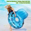 imageCAMULAND Inflatable Pool Float Inflatable Lounger Pool Float with a Rubber Handle and a Drink Holder Soft Durable and Portable Inflatable Pool Float Chair with Mesh Fabric for Adults