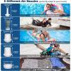 imageCAMULAND Mini Air Pump Sleeping Pad Pump Portable Air Pump for Inflatable with 1300mAh Battery USB Rechargeable Camping Light 5 Nozzles for Air Mattress Pool FloatsVacuum Storage BagBlack