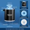 imageCAMULAND Mini Air Pump Sleeping Pad Pump Portable Air Pump for Inflatable with 1300mAh Battery USB Rechargeable Camping Light 5 Nozzles for Air Mattress Pool FloatsVacuum Storage BagBlack