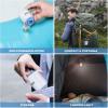 imageCAMULAND Mini Air Pump Sleeping Pad Pump Portable Air Pump for Inflatable with 1300mAh Battery USB Rechargeable Camping Light 5 Nozzles for Air Mattress Pool FloatsVacuum Storage BagBlue