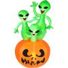 imageHalloween Inflatable Ghost CAMULAND 8 FT Halloween White Ghost Inflatable Outdoor Decoration with Builtin Color Changing LED Lights Great for Backyards Gardens and Lawns6FT Alien