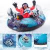imageSnow Tube CAMULAND 47Inch Snow Tubes for Sledding Heavy Duty Inflatable Snow Sled for Kids Adults Towable Toboggan with Sledge Rope Oxford Cloth Snowflake Winter Outdoor Sports Blue