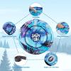 imageSnow Tube CAMULAND 47Inch Snow Tubes for Sledding Heavy Duty Inflatable Snow Sled for Kids Adults Towable Toboggan with Sledge Rope Oxford Cloth Snowflake Winter Outdoor Sports Blue