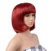 imageAGPTEK 13 Inches Straight Heat Resistant Short Bob Hair Wigs with Flat Bangs for Women Cosplay Daily Party  BlackRed