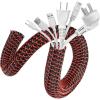 imageAGPTEK Cable Sleeve Cover 10ft  45 inch Desk Cord Organizer Cable Hider Home Office Wire Management Computer TV Wire Loom Tubing Pet Proof Cord Protector from Cat Dog Chewing BlackBlackRed