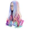 imageAGPTEK Full Long Curly Wavy Rainbow Hair Wig Heat Resistant Wig for Music Festival Theme Parties Wedding Concerts Dating Cosplay ampamp MoreLong Curly Wig