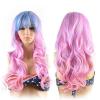 imageAGPTEK Image Long Full Curly Wavy MultiColor Lolita Halloween Wigs for Women Cosplay Costume Party with Wig Cap Comb and Rubber Band  Light Blue Pink