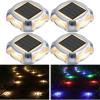 imageAGPTEK Metal MultiColors In 1 Solar Driveway Lights Outdoor 10 Pack Aluminum RGB Deck Dock Marine LED Solar Powered Waterproof Decorative Marker Security Light for Garden Yard Step Sidewalk Path4 Pack