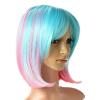 imageAGPTEK MultiColor Ombre Short Bob Wig Shoulder Length Hair Extension With Stretchable Hairnet
