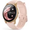 imageAGPTEK Smart Watch for Women Men 5ATM Waterproof Smartwatch for Android and iOS Phones Fitness Tracker Watch with 100 Sports Modes Heart Rate Monitor Pedometer Sleep Monitor BlackRose gold case with pink band
