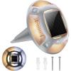 imageAGPTEK Solar Driveway Lights 12 Pack 2 Colors in 1 Outdoor Solar Deck Dock Marine Waterproof LED Driveway Marker Security Lights for Outside PathwayBoat DockStepWalkwayPathGarden Blue ampamp WhiteWarm Light  White Light