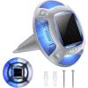 imageAGPTEK Solar Driveway Lights 12 Pack 2 Colors in 1 Outdoor Solar Deck Dock Marine Waterproof LED Driveway Marker Security Lights for Outside PathwayBoat DockStepWalkwayPathGarden Blue ampamp WhiteBlue Light  White Light