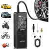 imageAGPTEK Tire Inflator Portable Air Compressor150PSI ampamp 5000mAh Tire Pressure Gauge Electric Air PumpLCD Display with LED Light for Cars Bikes ampamp Motorcycle Tires Balls